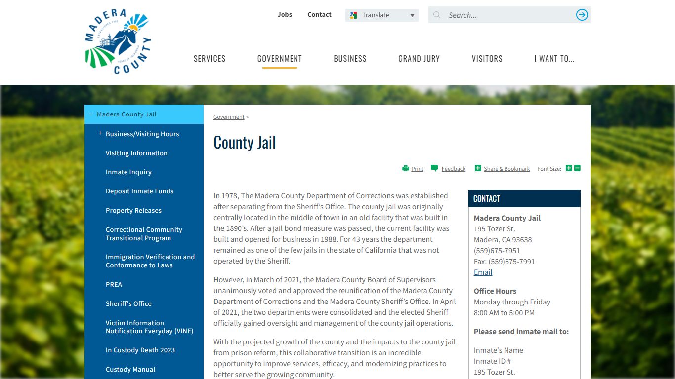 County Jail | Madera County - Madera County, California